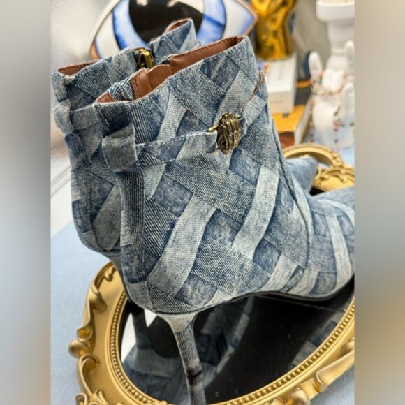 🆕 KURT GEIGER LONDON 🧿 NWOB Kensington Flexi Ankle Boot, Denim - Sz 37 US 7 - Picture 10 of 14